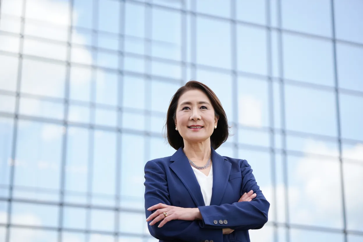 Business portrait with architectural background